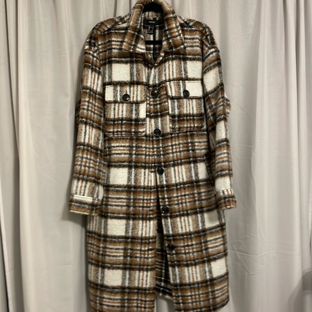 Forever 21 Plaid Long Shacket